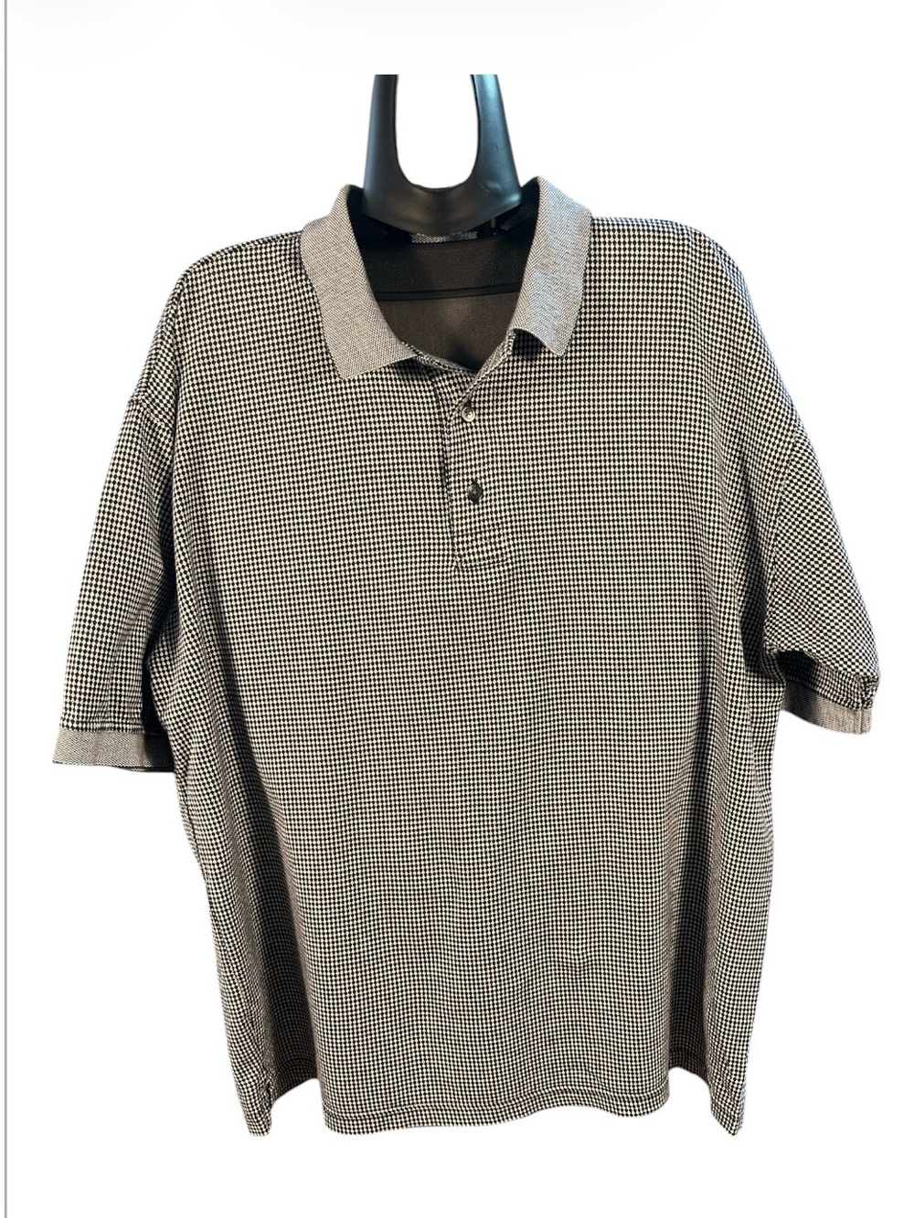 Greg Norman Premium Polished Cotton Geometric Golf Polo Shirt Size L